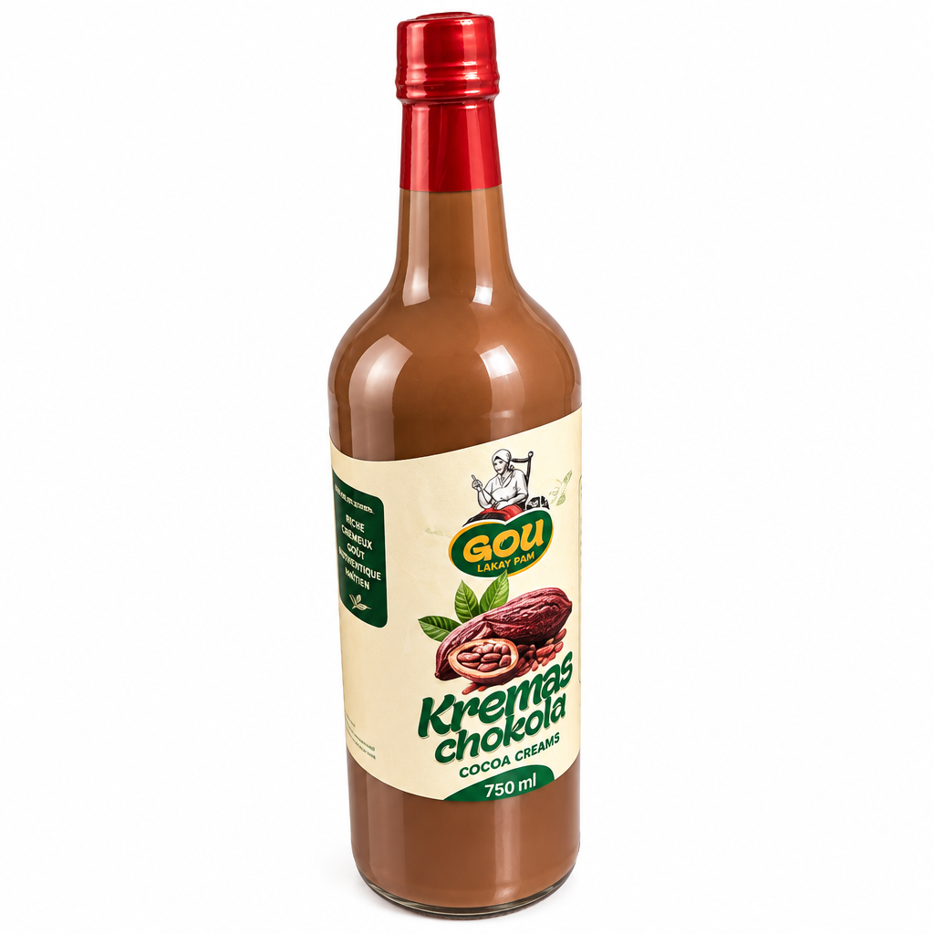 Kremas Chokola bottle, side angle view