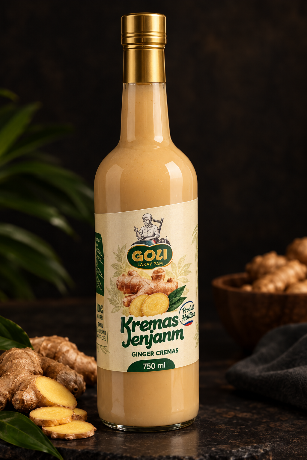 Kremas Jenjanm bottle, side angle view