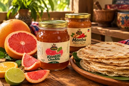 Konfiti Chadek with Kasav, Manba, and fresh fruit