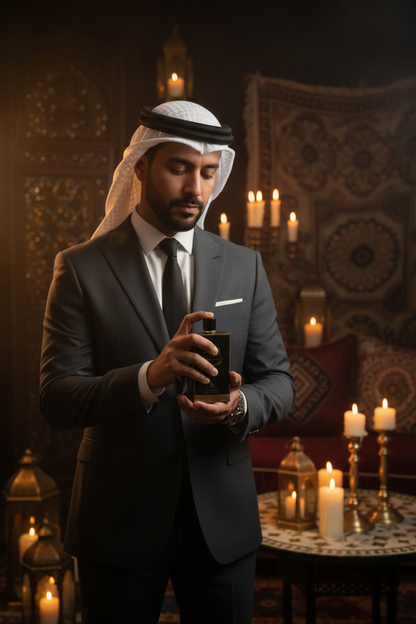Al Hamra Qahwa - Lifestyle man applying perfume