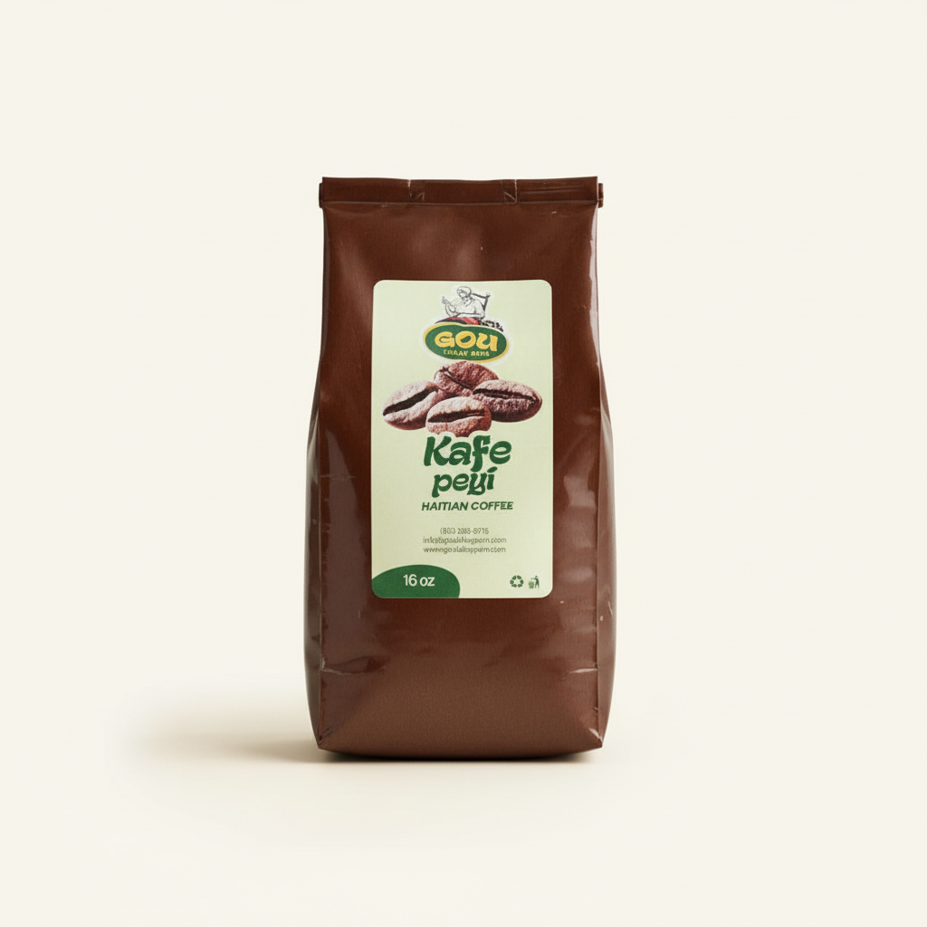 Kafe Peyi Haitian Coffee 16 oz package on a clean studio background