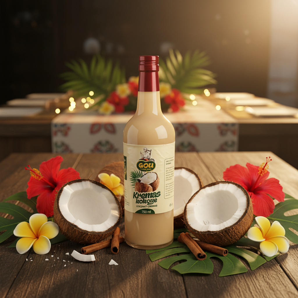 Kremas Kokoye lifestyle with coconut and flowers