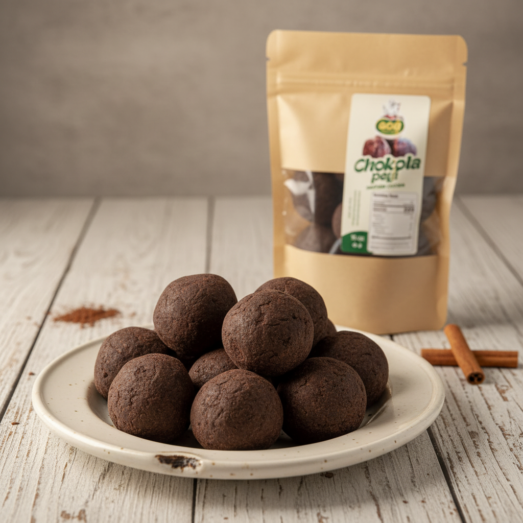 Chokpla Peli Haitian Cocoa balls professional product photo